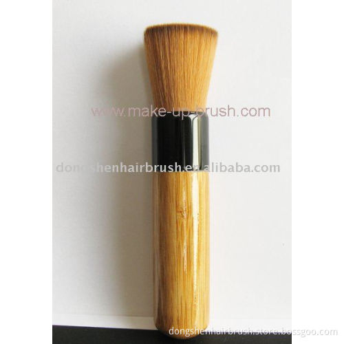 flat top foundation brush,bamboo handle foundation brush,black ferrule foundation brush